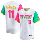 Choea S.Diego Padres #11 Yu Darvish Player White City Connect Home Limited Stitched Jerseys