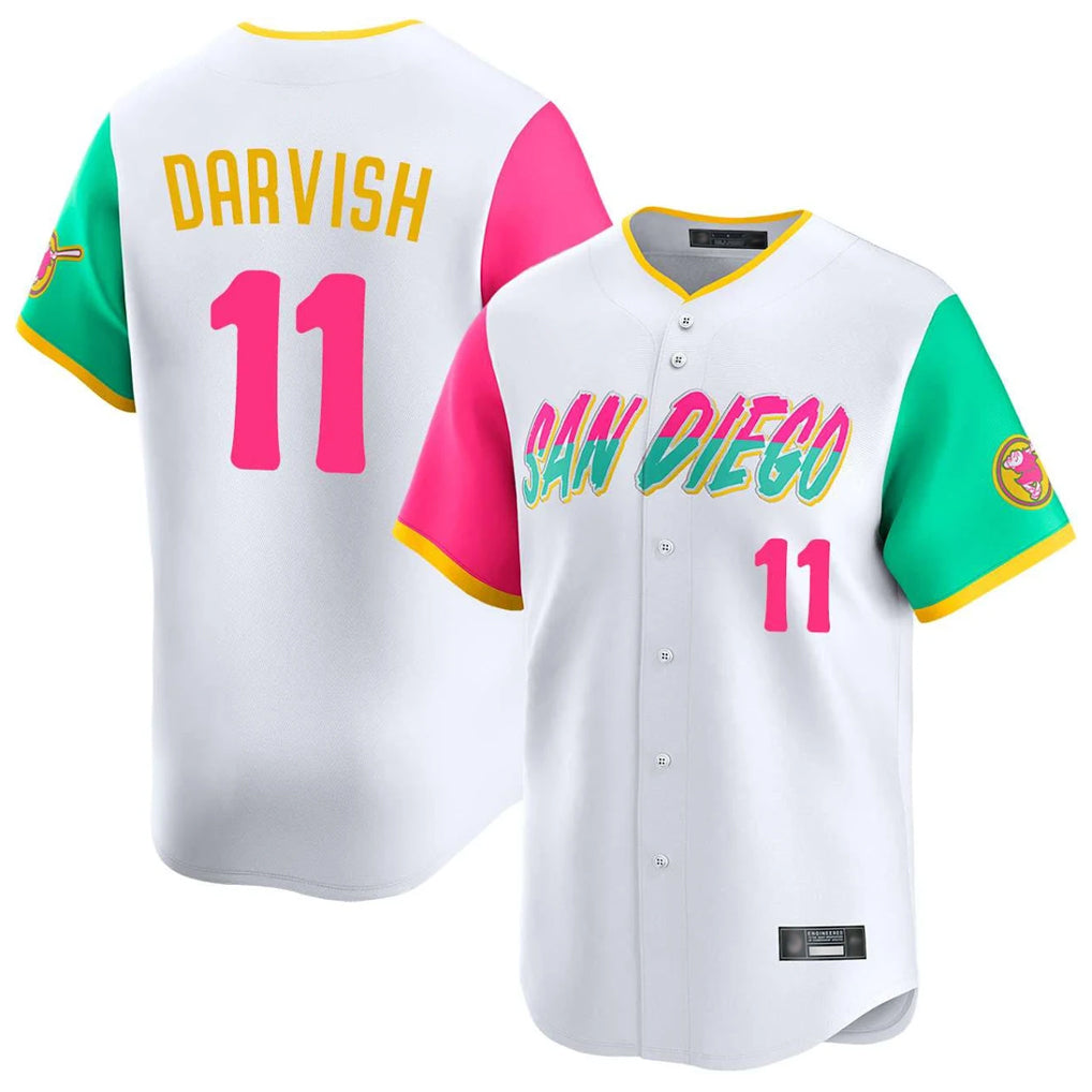 Choea S.Diego Padres #11 Yu Darvish Player White City Connect Home Limited Stitched Jerseys