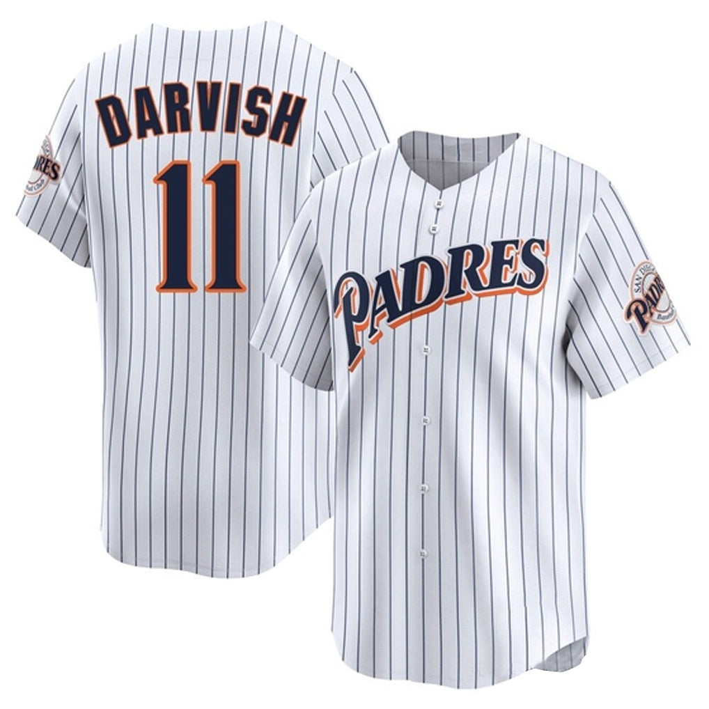Choea S.Diego Padres #11 Yu Darvish Player White Cooperstown Collection Limited Home Stitched Jerseys