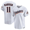 Choea S.Diego Padres #11 Yu Darvish Player White Cooperstown Collection Limited Home Stitched Jerseys