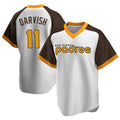 Choea S.Diego Padres #11 Yu Darvish Player White Home Cooperstown Collection Replica Game Stitched Jerseys