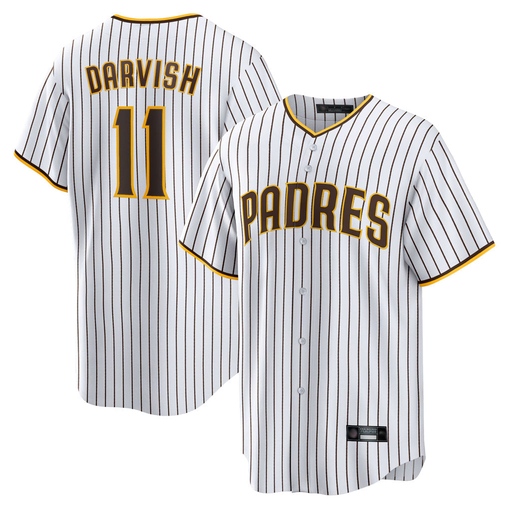Choea S.Diego Padres #11 Yu Darvish Player White Home Replica Game Stitched Jerseys