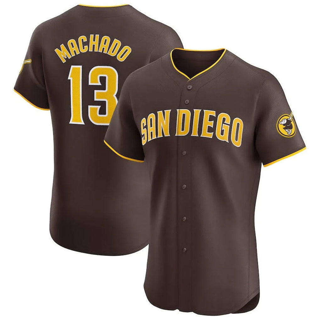 Choea S.Diego Padres #13 Manny Machado Player Brown Home Limited Elite Stitched Jerseys