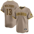 Choea S.Diego Padres #13 Manny Machado Player Khaki Home Limited Stitched Jerseys