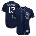 Choea S.Diego Padres #13 Manny Machado Player Navy Majestic Patch Flex Base Game Stitched Jerseys