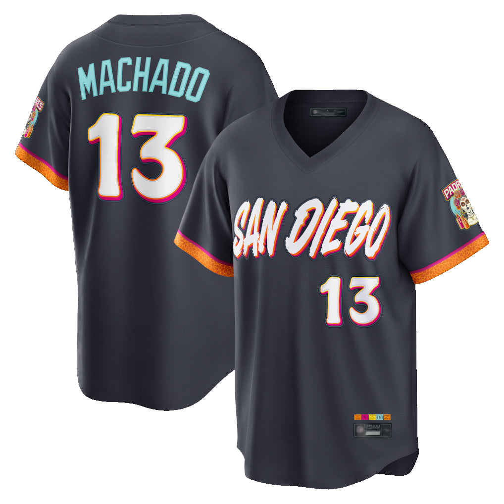 Choea S.Diego Padres #13 Manny Machado Player Obsidian 2026 City Connect Home Game T-shirt Stitched Jerseys
