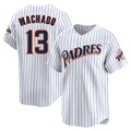 Choea S.Diego Padres #13 Manny Machado Player White Cooperstown Collection Limited Home Stitched Jerseys