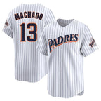 Choea S.Diego Padres #13 Manny Machado Player White Cooperstown Collection Limited Home Stitched Jerseys