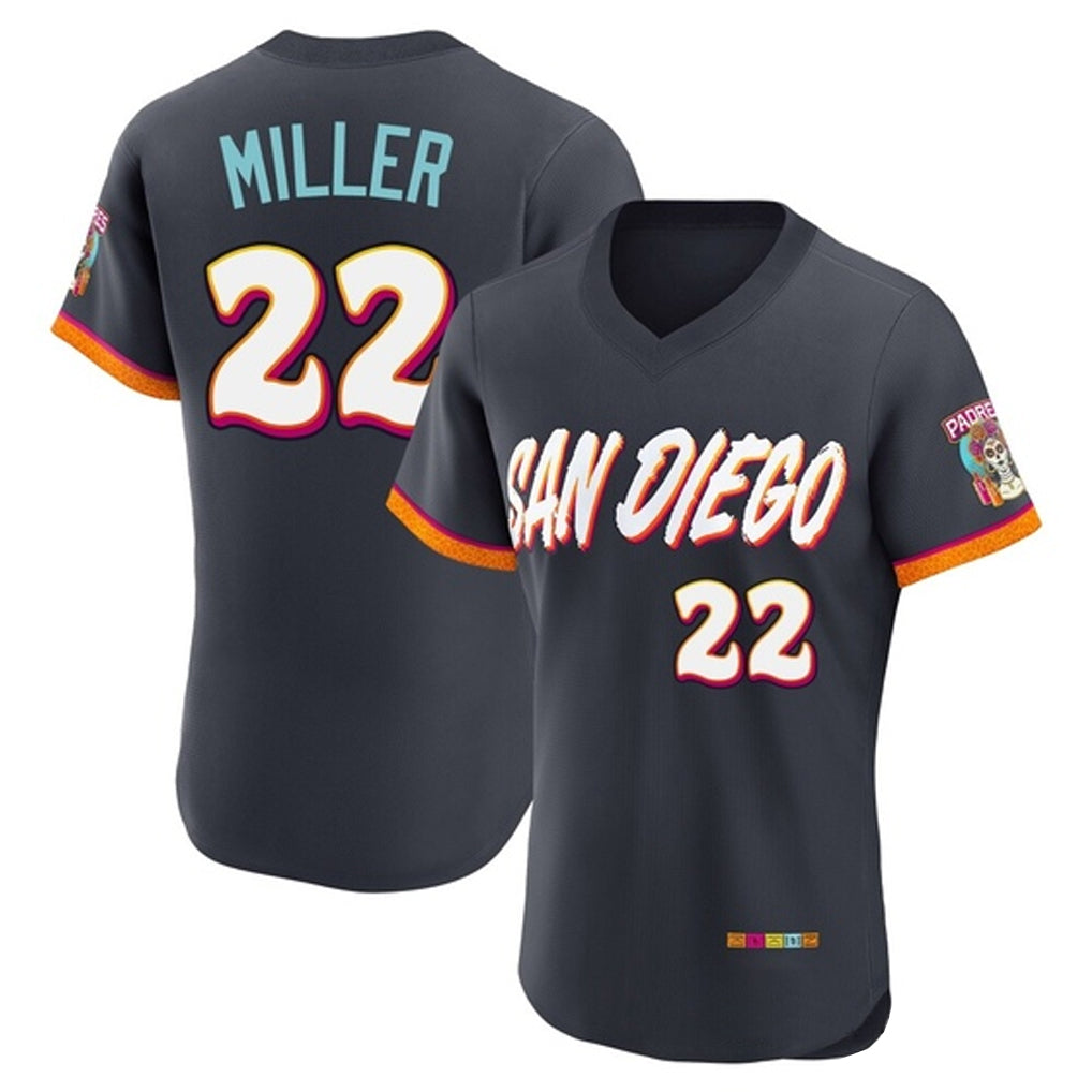 Choea S.Diego Padres #22 Mason Miller Player Obsidian 2026 City Connect Home Limited Elite T-shirt Stitched Jerseys