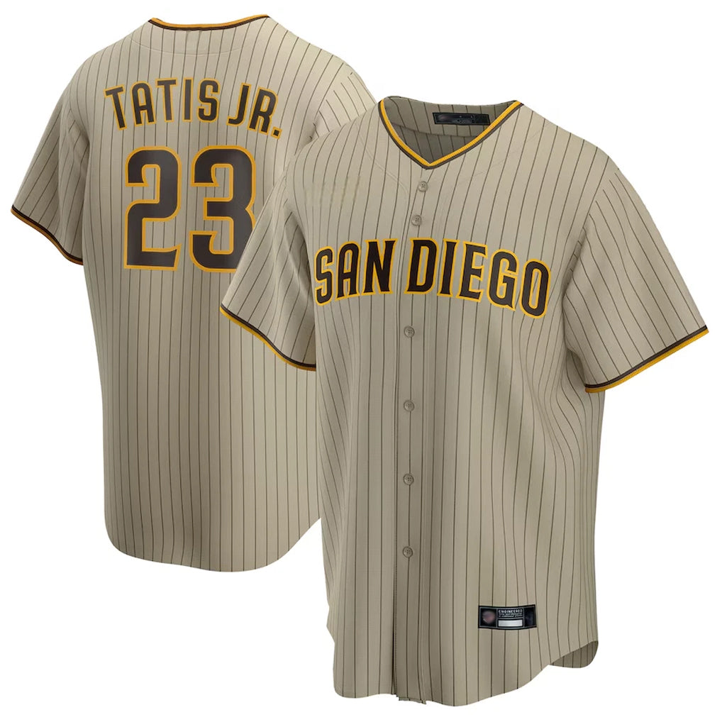 Choea S.Diego Padres #23 Fernando Tatis Jr Player Khaki Home Game Stitched Jerseys