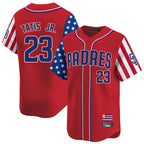 Choea S.Diego Padres #23 Fernando Tatis Jr Player Red Independence Day Home Limited Stitched Jerseys