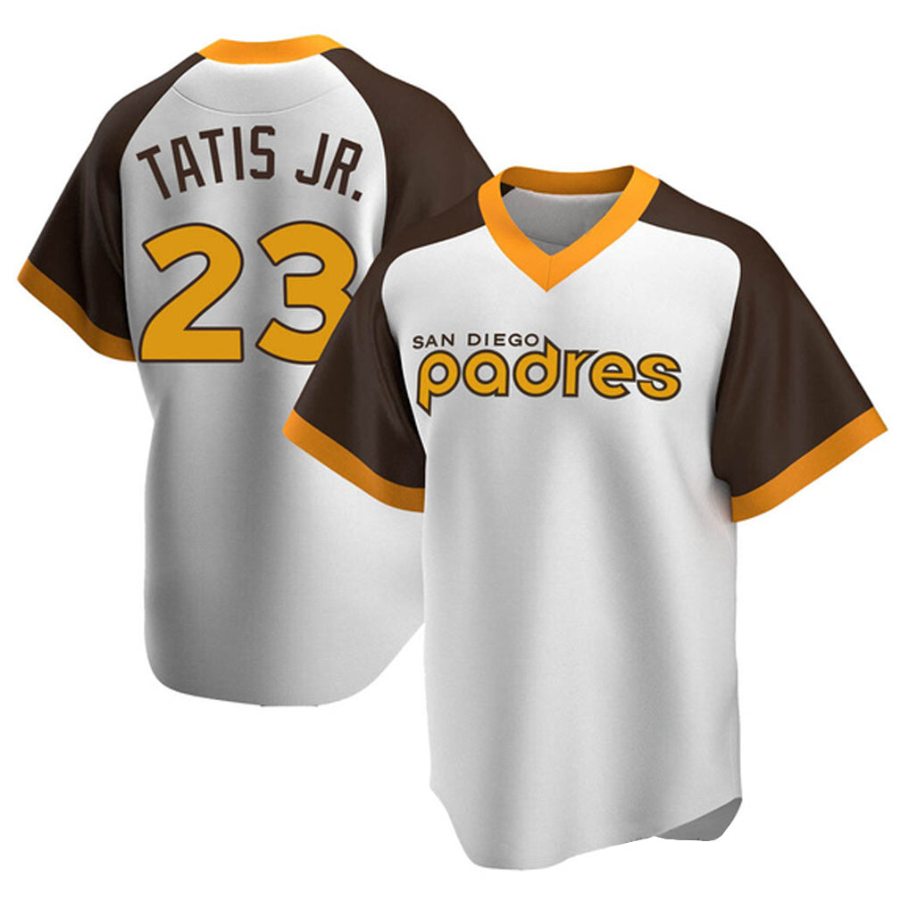 Choea S.Diego Padres #23 Fernando Tatis Jr Player White Home Cooperstown Collection Replica Game Stitched Jerseys