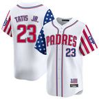 Choea S.Diego Padres #23 Fernando Tatis Jr Player White Independence Day Home Limited Stitched Jerseys