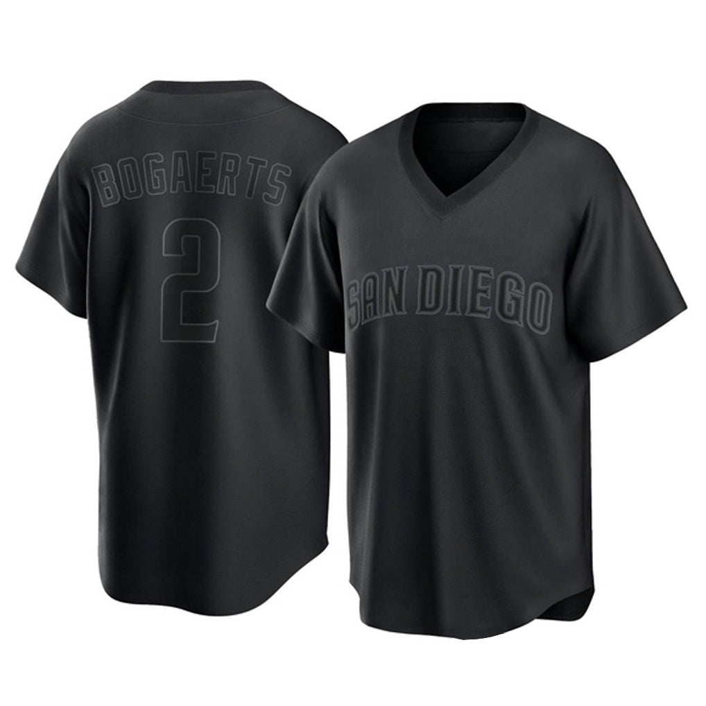 Choea S.Diego Padres #2 Xander Bogaerts Player Black Pitch Fashion Game T-shirt Stitched Jerseys