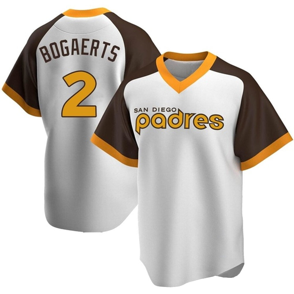 Choea S.Diego Padres #2 Xander Bogaerts Player White Home Cooperstown Collection Replica Game Stitched Jerseys