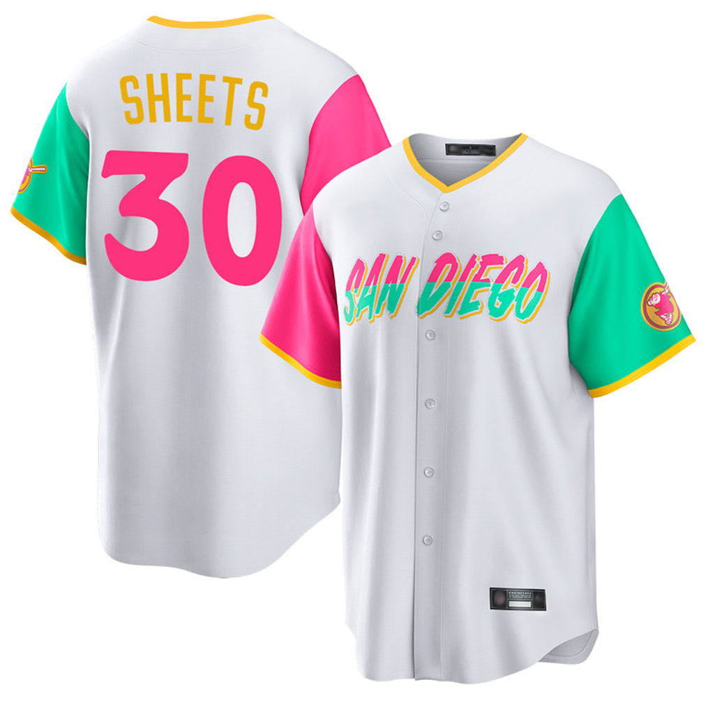 Choea S.Diego Padres #30 Gavin Sheets Player White City Connect Home Game Stitched Jerseys