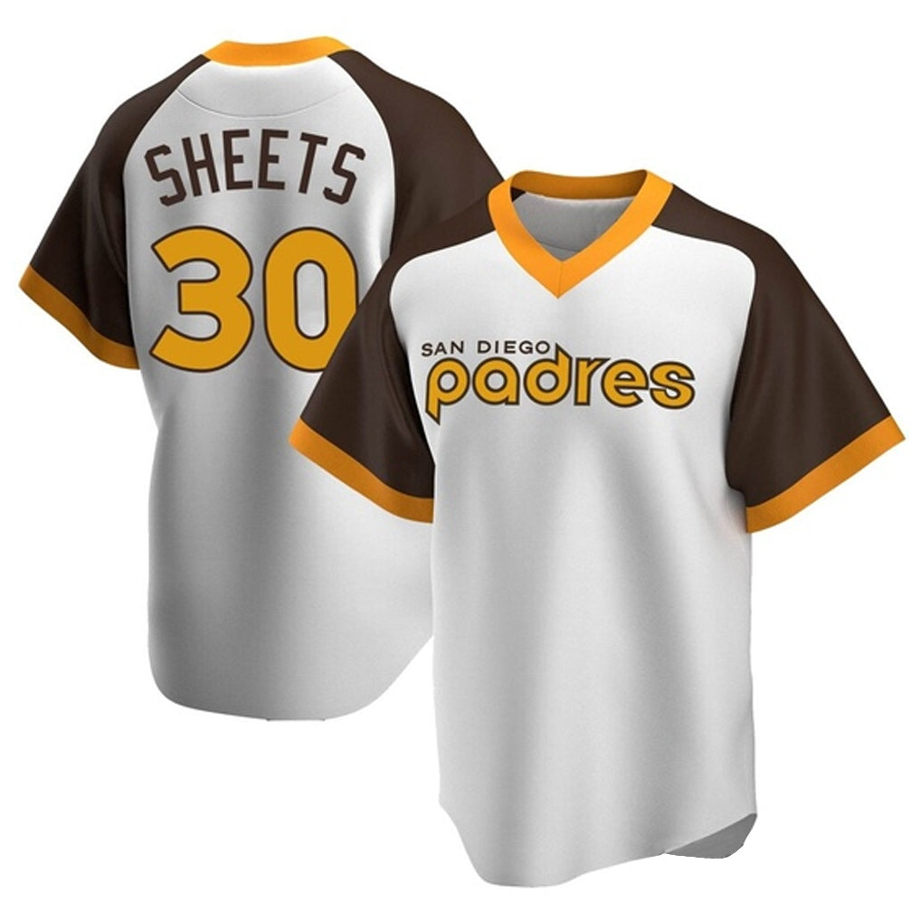 Choea S.Diego Padres #30 Gavin Sheets Player White Home Cooperstown Collection Replica Game Stitched Jerseys