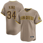 Choea S.Diego Padres #34 Michael King Player Khaki Home Limited Stitched Jerseys