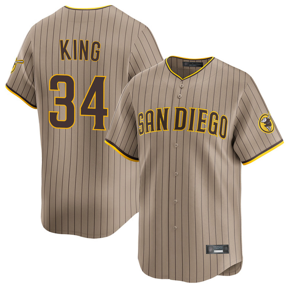 Choea S.Diego Padres #34 Michael King Player Khaki Home Limited Stitched Jerseys