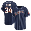 Choea S.Diego Padres #34 Michael King Player Navy Cooperstown Collection Limited Home Stitched Jerseys