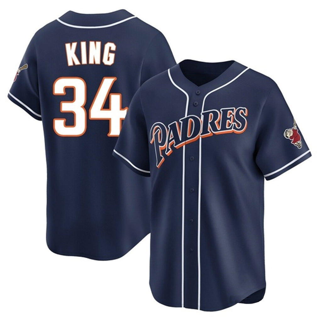Choea S.Diego Padres #34 Michael King Player Navy Cooperstown Collection Limited Home Stitched Jerseys
