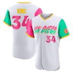 Choea S.Diego Padres #34 Michael King Player White City Connect Home Limited Elite Stitched Jerseys