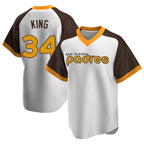 Choea S.Diego Padres #34 Michael King Player White Home Cooperstown Collection Replica Game Stitched Jerseys