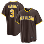 Choea S.Diego Padres #3 Jackson Merrill Player Brown Home Game Stitched Jerseys