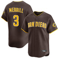 Choea S.Diego Padres #3 Jackson Merrill Player Brown Home Limited Stitched Jerseys