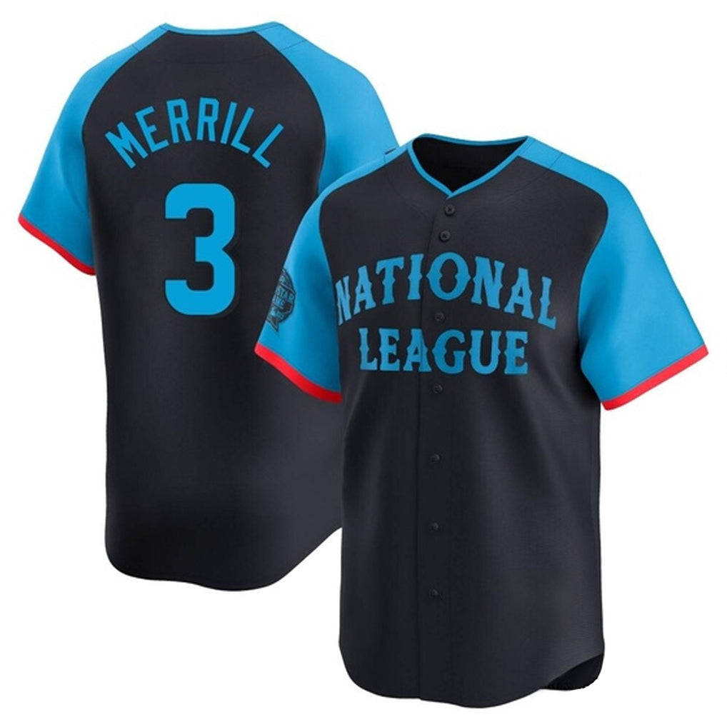 Choea S.Diego Padres #3 Jackson Merrill Player National League Navy All-Star Game Limited Stitched Jerseys