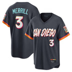 Choea S.Diego Padres #3 Jackson Merrill Player Obsidian 2026 City Connect Home Limited T-shirt Stitched Jerseys