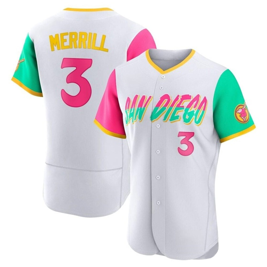Choea S.Diego Padres #3 Jackson Merrill Player White City Connect Home Limited Elite Stitched Jerseys
