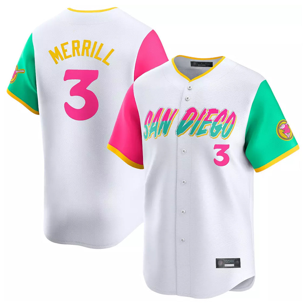 Choea S.Diego Padres #3 Jackson Merrill Player White City Connect Home Limited Stitched Jerseys