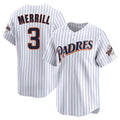 Choea S.Diego Padres #3 Jackson Merrill Player White Cooperstown Collection Limited Home Stitched Jerseys