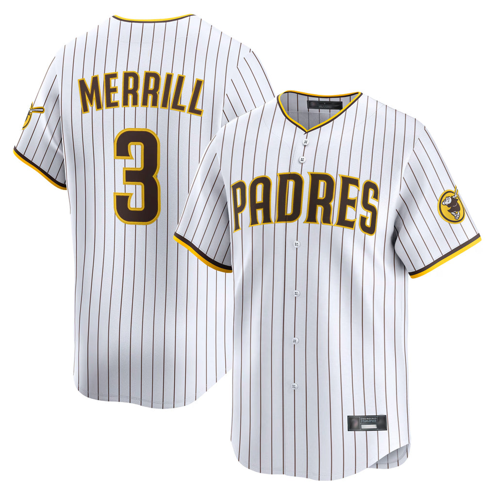 Choea S.Diego Padres #3 Jackson Merrill Player White Home Limited Stitched Jerseys