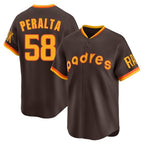 Choea S.Diego Padres #58 Wandy Peralta Player Brown Home Cooperstown Collection Replica Game Stitched Jerseys
