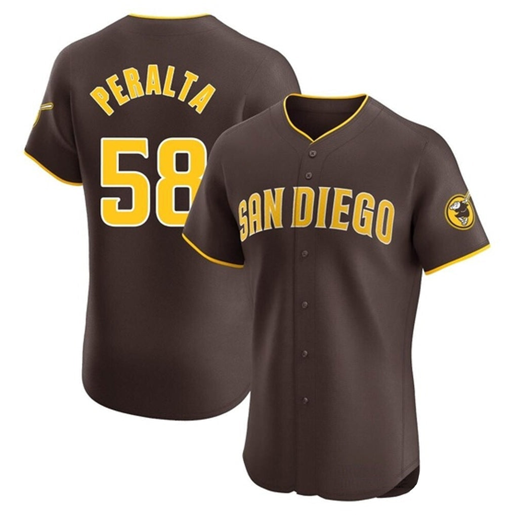 Choea S.Diego Padres #58 Wandy Peralta Player Brown Home Limited Elite Stitched Jerseys