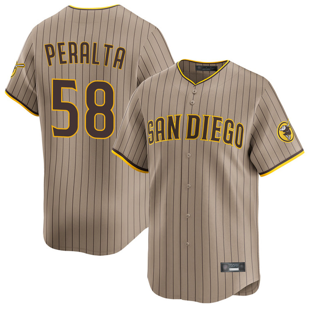 Choea S.Diego Padres #58 Wandy Peralta Player Khaki Home Limited Stitched Jerseys