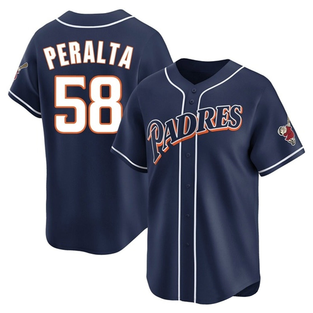 Choea S.Diego Padres #58 Wandy Peralta Player Navy Cooperstown Collection Limited Home Stitched Jerseys