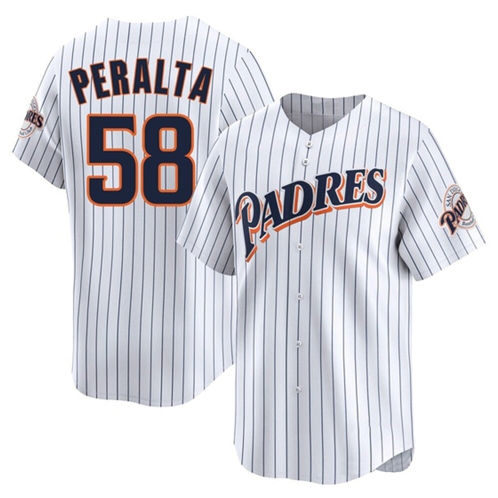 Choea S.Diego Padres #58 Wandy Peralta Player White Cooperstown Collection Limited Home Stitched Jerseys