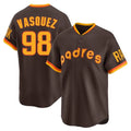 Choea S.Diego Padres #98 Randy Vasquez Player Brown Home Cooperstown Collection Replica Game Stitched Jerseys