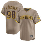 Choea S.Diego Padres #98 Randy Vasquez Player Khaki Home Limited Stitched Jerseys