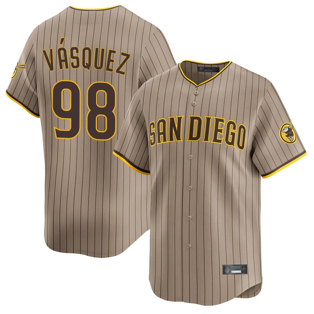 Choea S.Diego Padres #98 Randy Vasquez Player Khaki Home Limited Stitched Jerseys