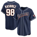 Choea S.Diego Padres #98 Randy Vasquez Player Navy Cooperstown Collection Limited Home Stitched Jerseys