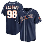 Choea S.Diego Padres #98 Randy Vasquez Player Navy Cooperstown Collection Limited Home Stitched Jerseys