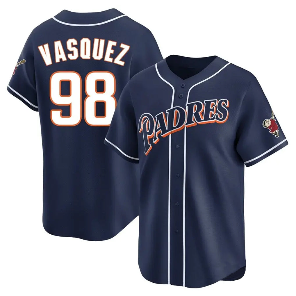 Choea S.Diego Padres #98 Randy Vasquez Player Navy Cooperstown Collection Limited Home Stitched Jerseys