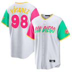 Choea S.Diego Padres #98 Randy Vasquez Player White City Connect Home Game Stitched Jerseys