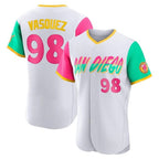 Choea S.Diego Padres #98 Randy Vasquez Player White City Connect Home Limited Elite Stitched Jerseys