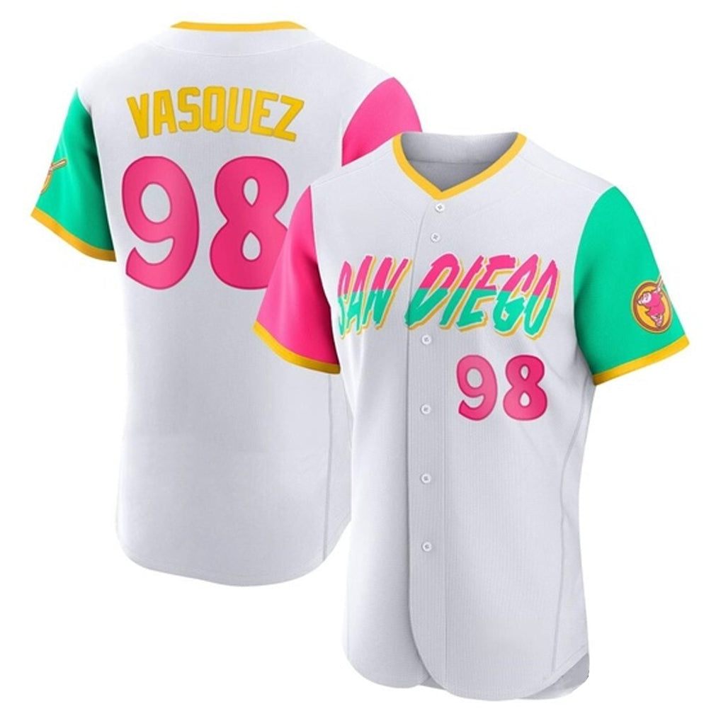 Choea S.Diego Padres #98 Randy Vasquez Player White City Connect Home Limited Elite Stitched Jerseys