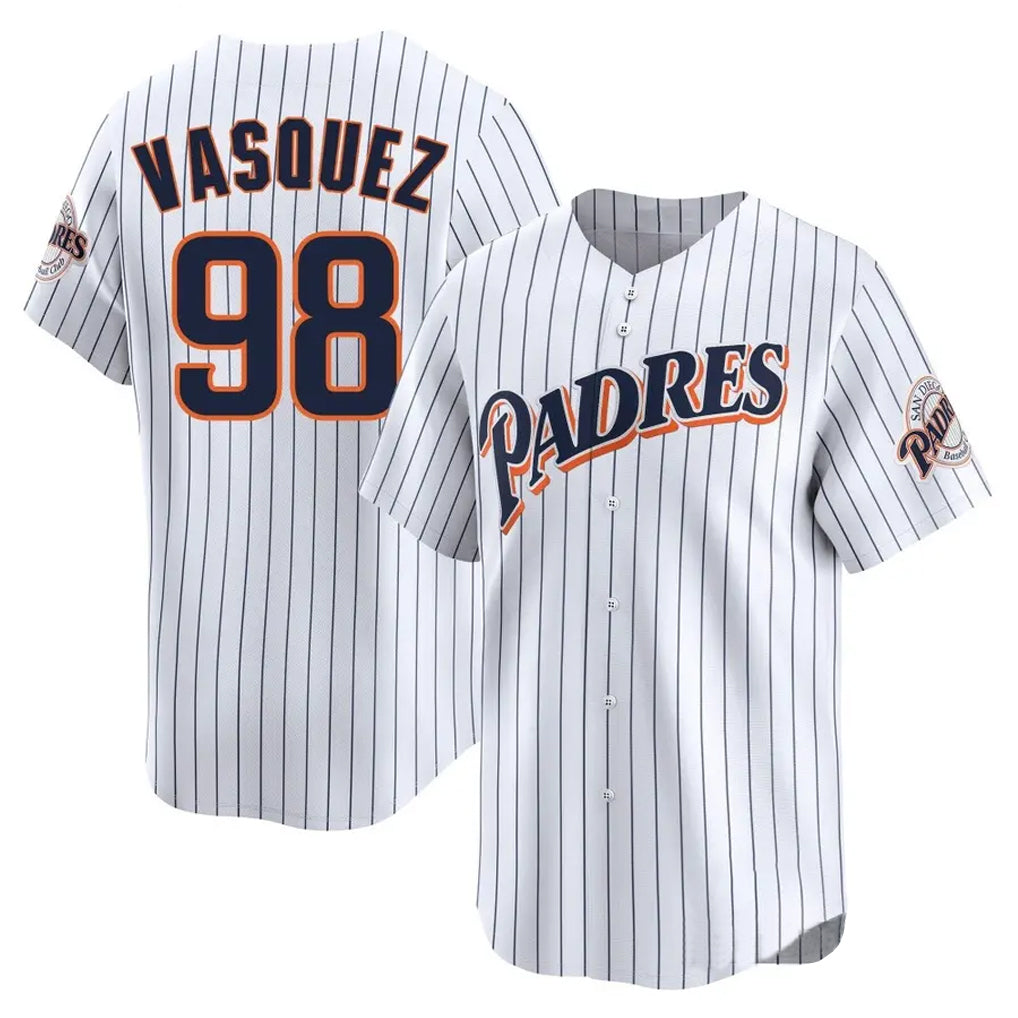 Choea S.Diego Padres #98 Randy Vasquez Player White Cooperstown Collection Limited Home Stitched Jerseys